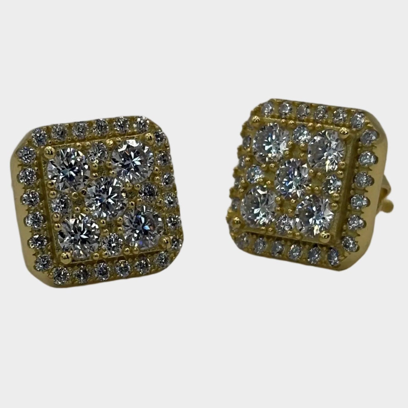 Rounded Square Cluster Gold 10mm