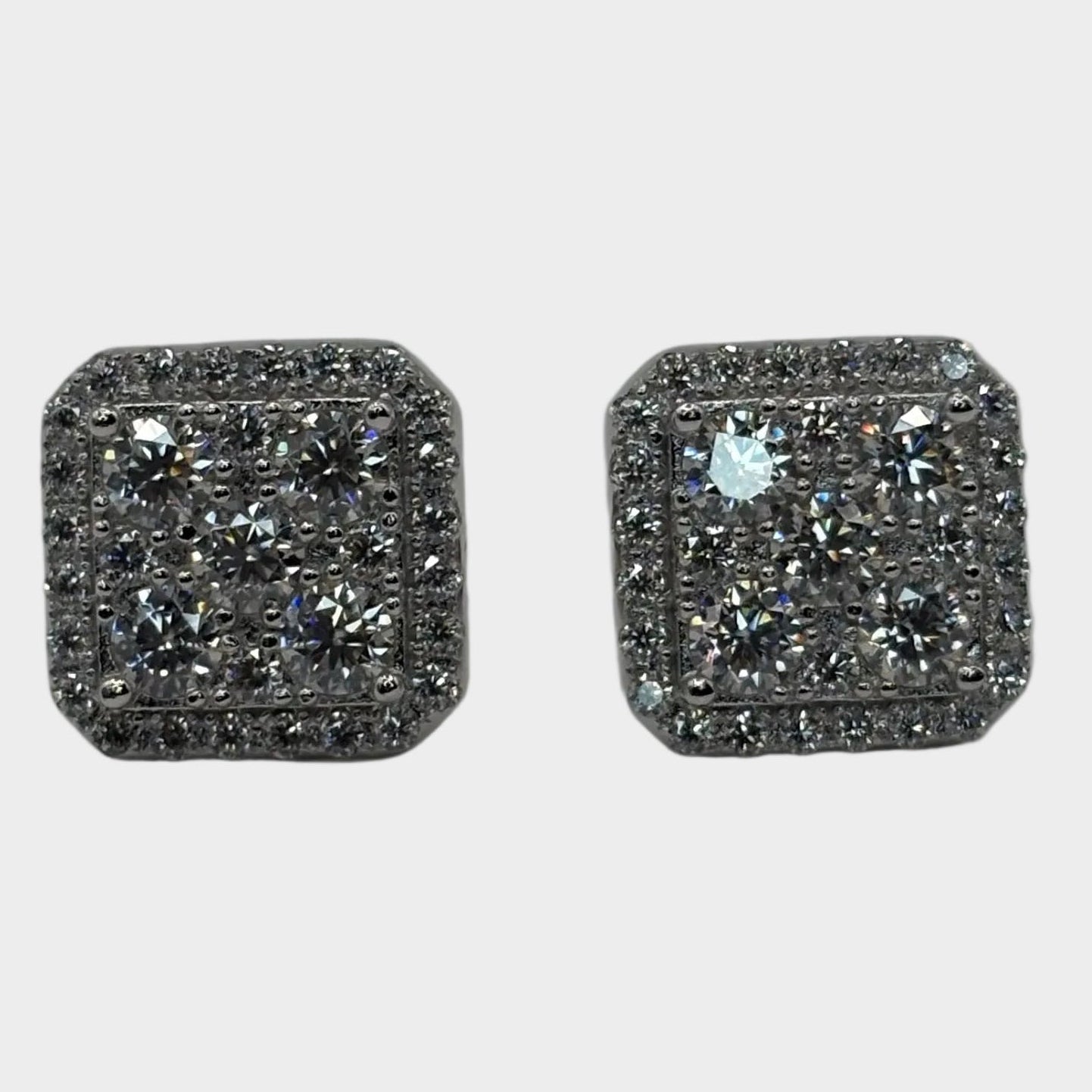 Rounded Square Cluster Silver 10mm