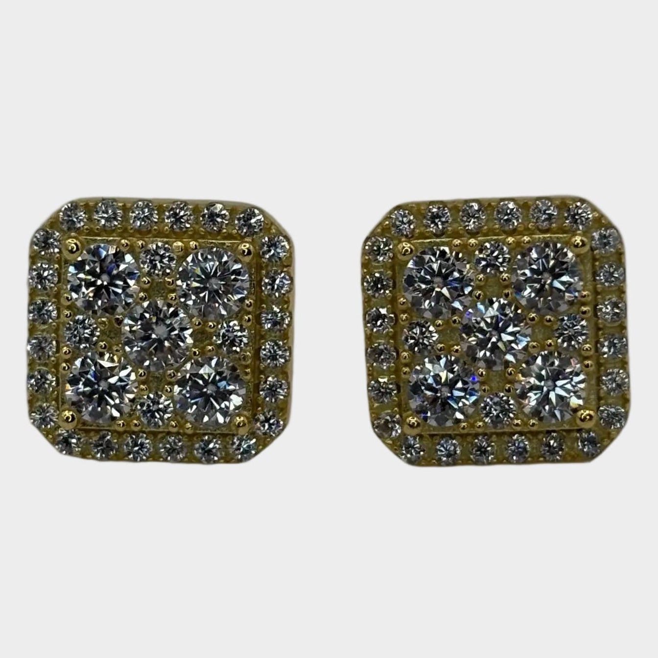 Rounded Square Cluster Gold 10mm