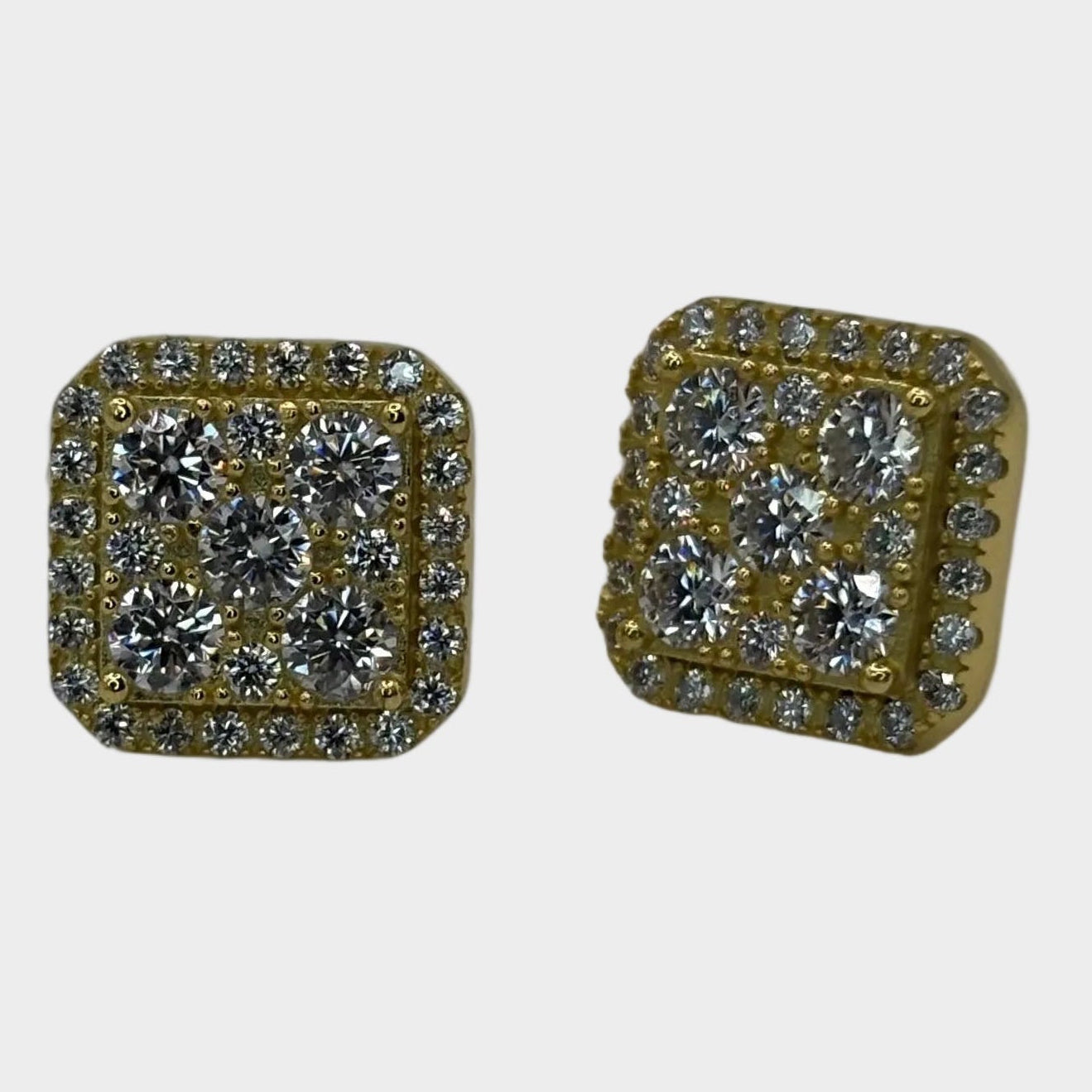 Rounded Square Cluster Gold 10mm