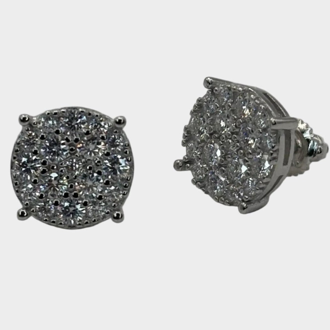 moissanite-earringsstud-circle-silver