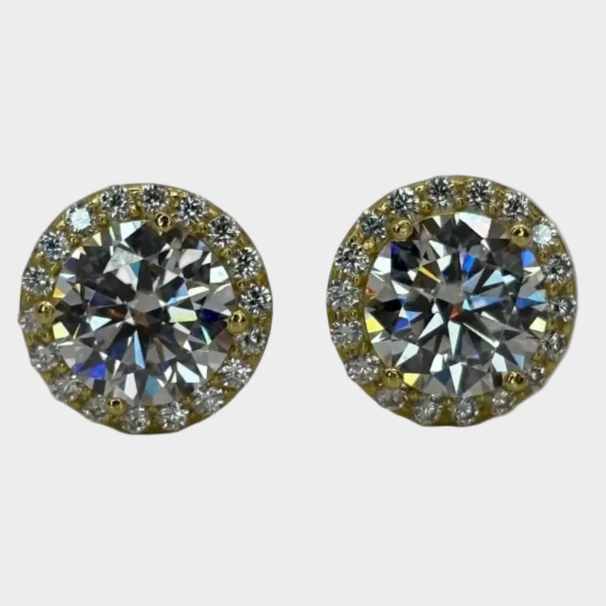 moissanite gold earrings stud halo